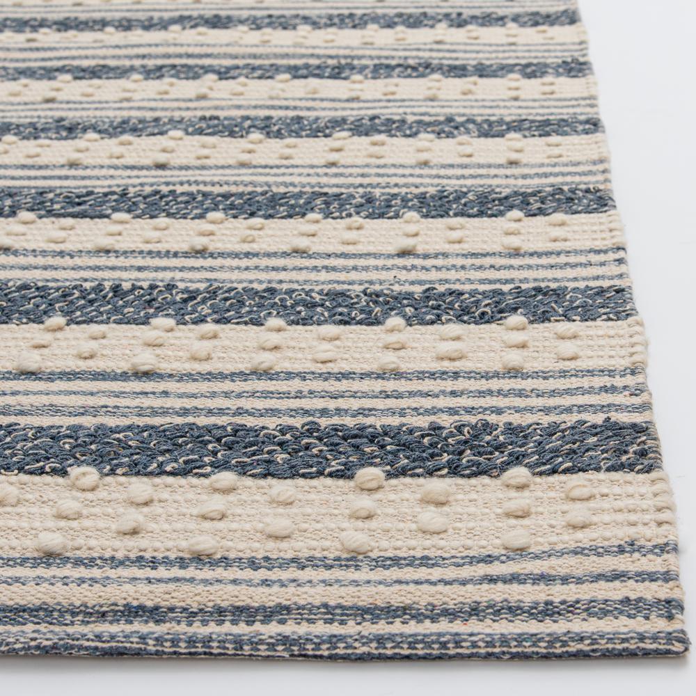 Bazaar Ruggle Blue 5 Ft X 7 Striped Cotton Wool Area Rug X 7 Ft Striped Cotton Wool Area Rug