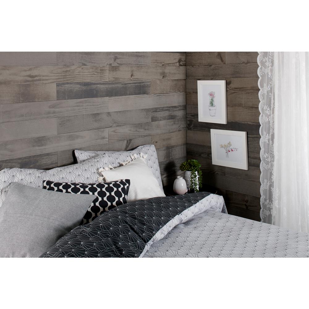 Timberwall Barnwood 9.5sq ft Driftwood Grey Wood Peel & Stick Wall