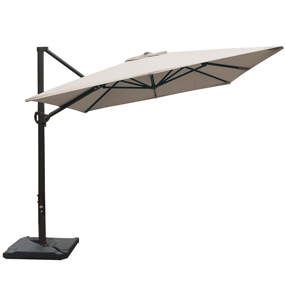 Abba Patio 8 Ft X 10 Ft Rectangular Cantilever Push Tilt Patio Umbrella In Sand Apnrc810sc The Home Depot