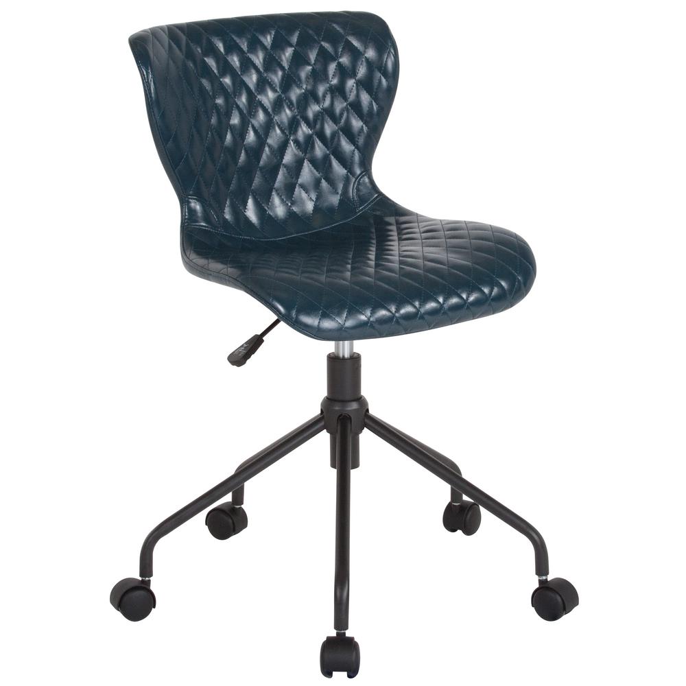 Blue Vinyl Office Desk Chair