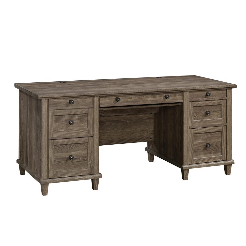 Sauder Hammond Emery Oak Executive Desk 423526 The Home Depot