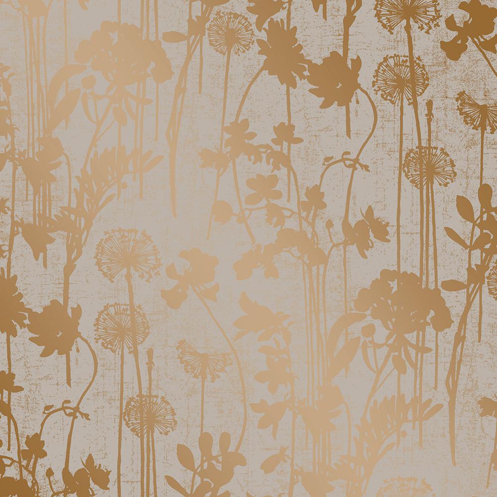 Tempaper Distressed Fl Grey And Metallic Copper Self Adhesive Tempaper Distressed Fl Grey And Metallic Copper Self Adhesive Removable Wallpaper