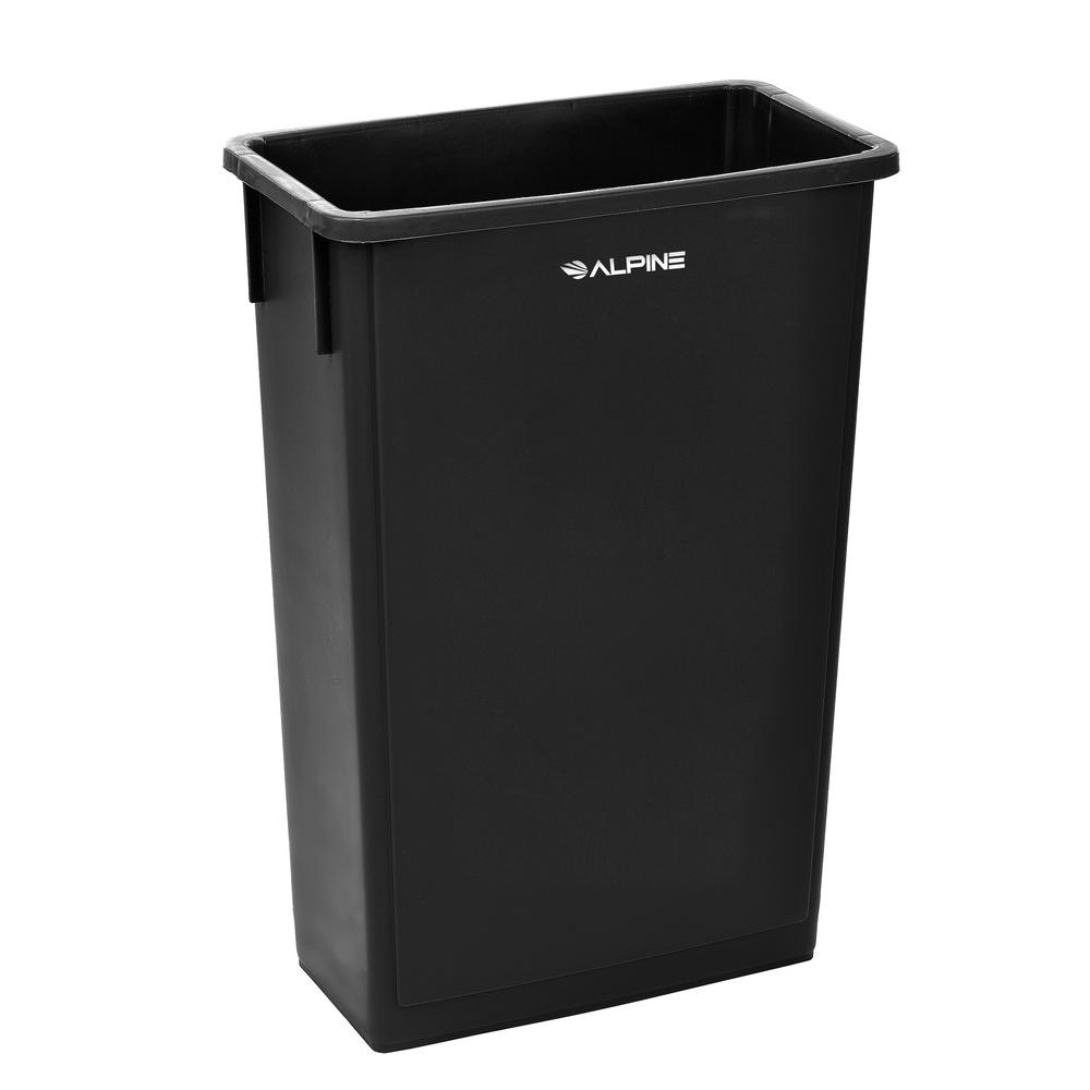 Alpine Industries 23 Gal. Black Waste Basket Commercial Trash Can477