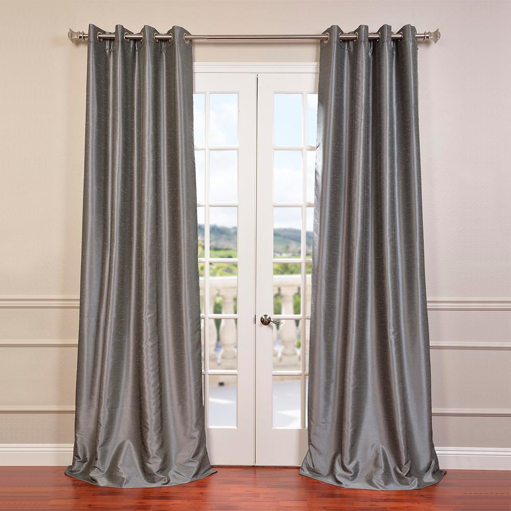 Exclusive Fabrics Furnishings Storm Grey Gray Grommet Blackout
