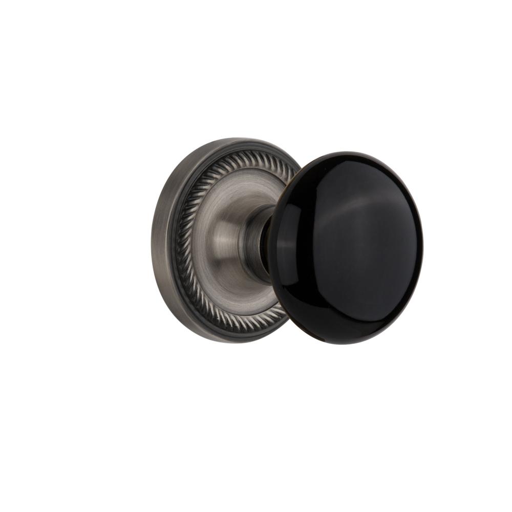 Nostalgic Warehouse Rope Rosette Single Dummy Black Porcelain Door