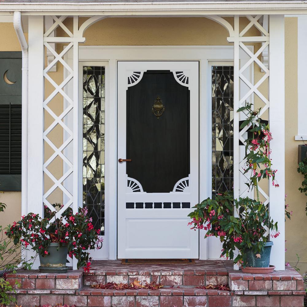 Kimberly Bay 36 In X 80 In Dakota White Vinyl Screen Door Dsvd36