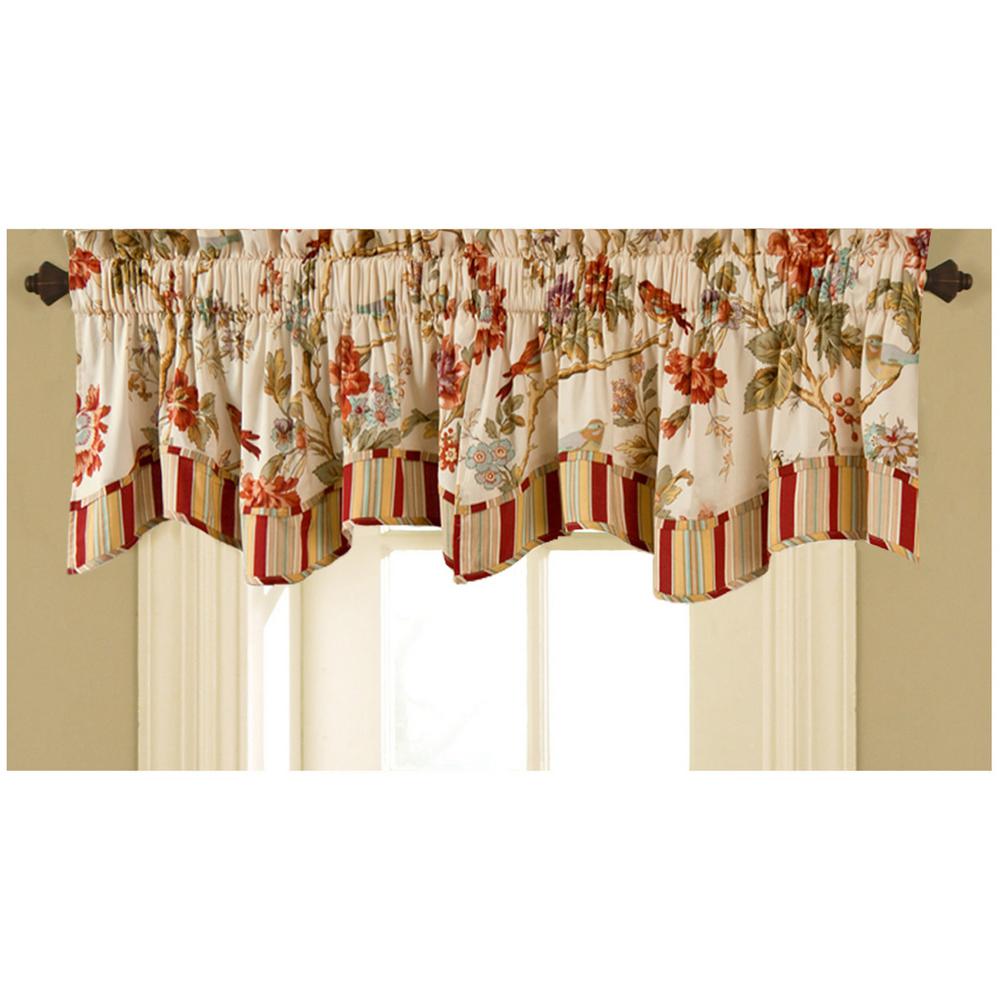 Waverly 16 In L Charleston Chirp Cotton Lined Window Valance In