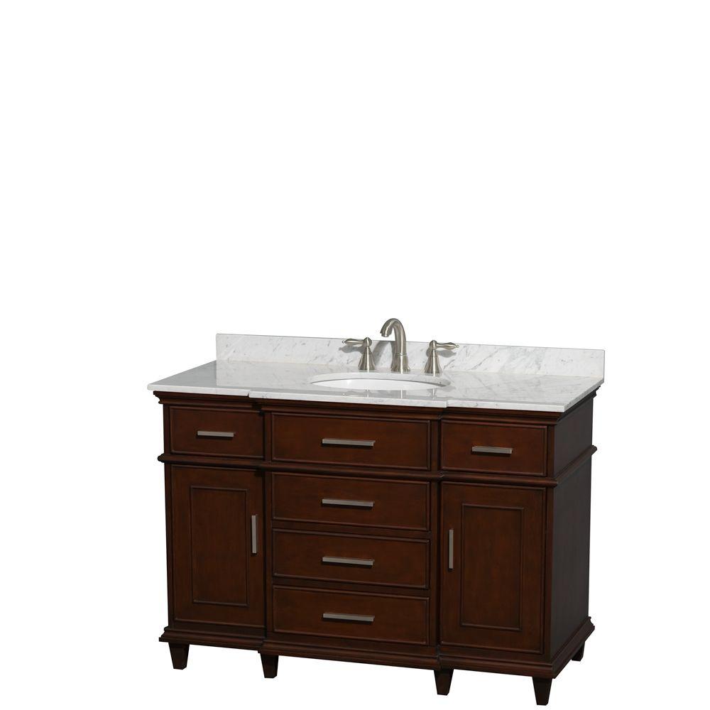 No Mirror Wyndham Collection Berkeley 72 inch Double Bathroom Vanity in Dark Chestnut with No Countertop No Sinks