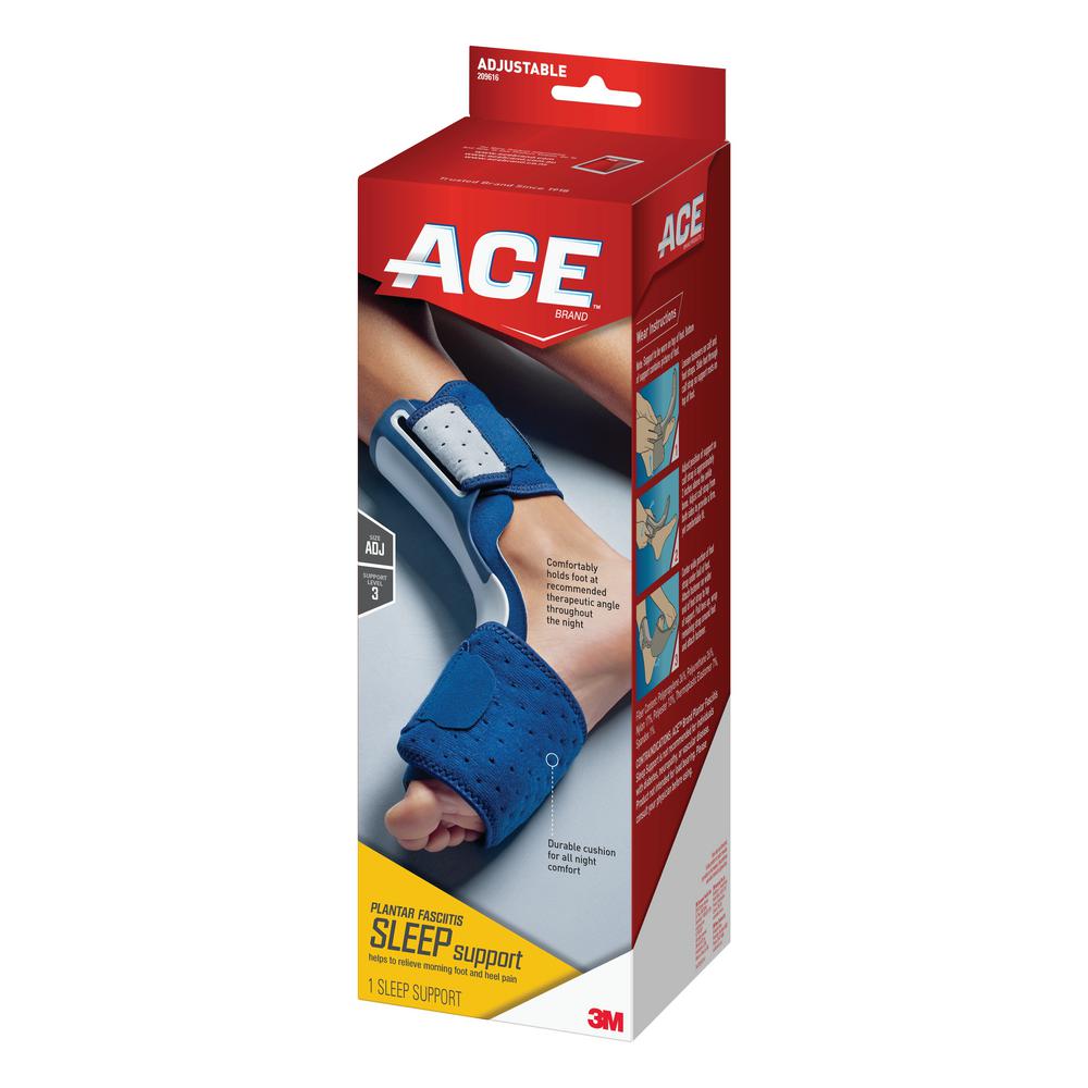 Ace 1Size Adjustable Plantar Fasciitis Sleep Support Br in Black