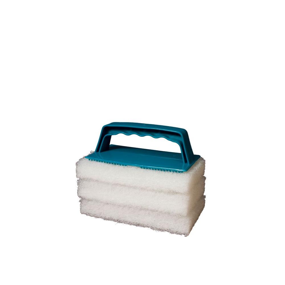 scouring pad with handle