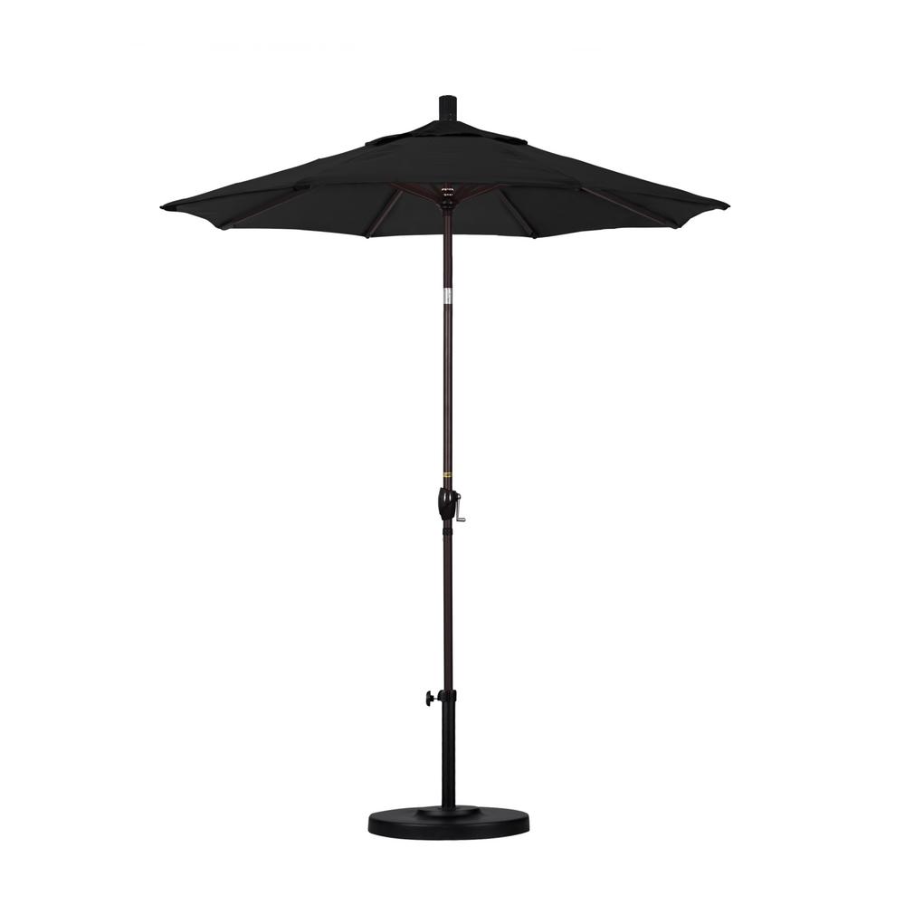California Umbrella 6 Ft Bronze Aluminum Pole Market Aluminum Ribs Push Tilt Crank Lift Patio Umbrella In Black Sunbrella Gspt608117 5408 The Home Depot