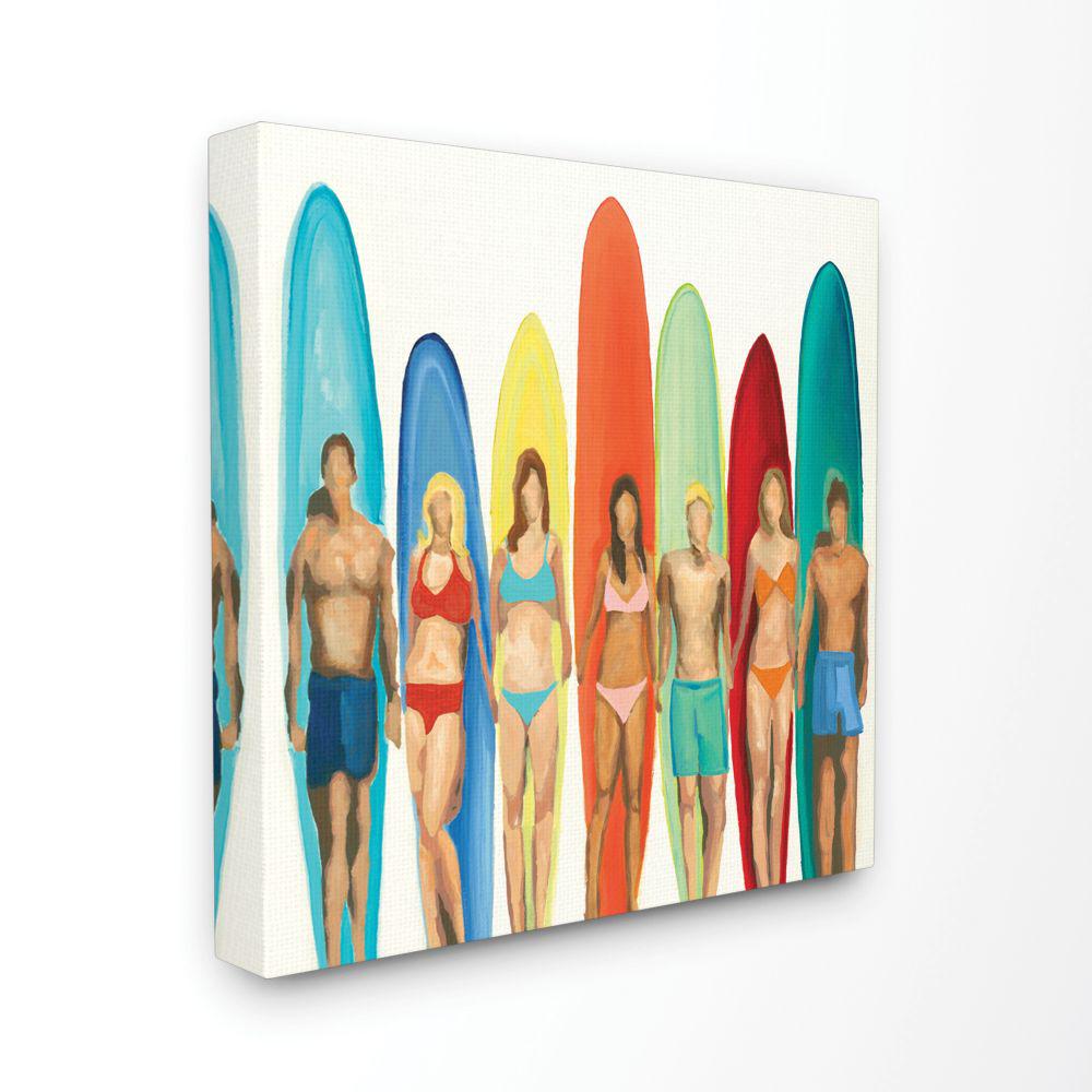 Stupell Industries Surf And Boards Figures Beach Painting By Third And Wall Canvas Wall Art 30 In X 30 In Cwp 403 Cn 30x30 The Home Depot