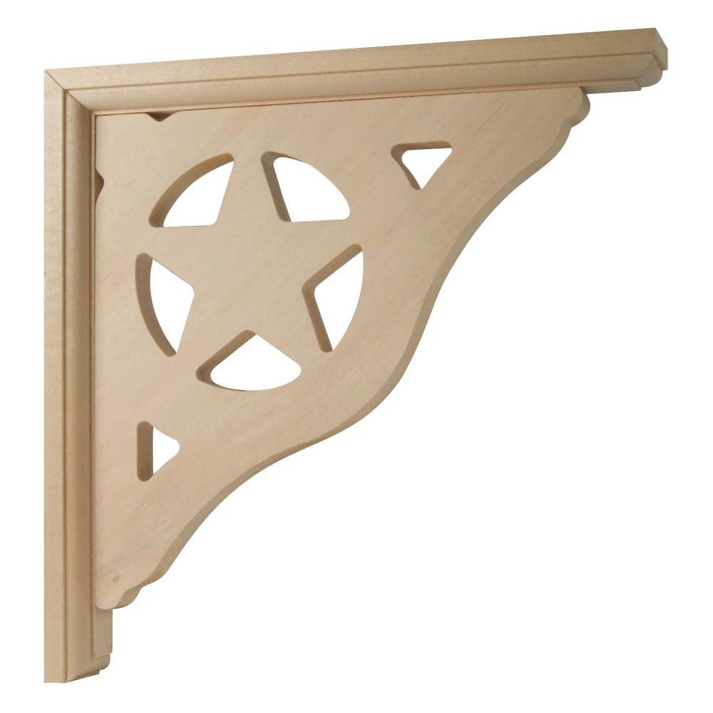 Wooden Star Buttons Natural Quantity-6