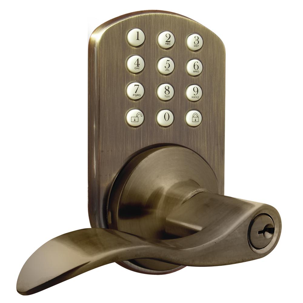 electronic keypad door locks with interior push button lock