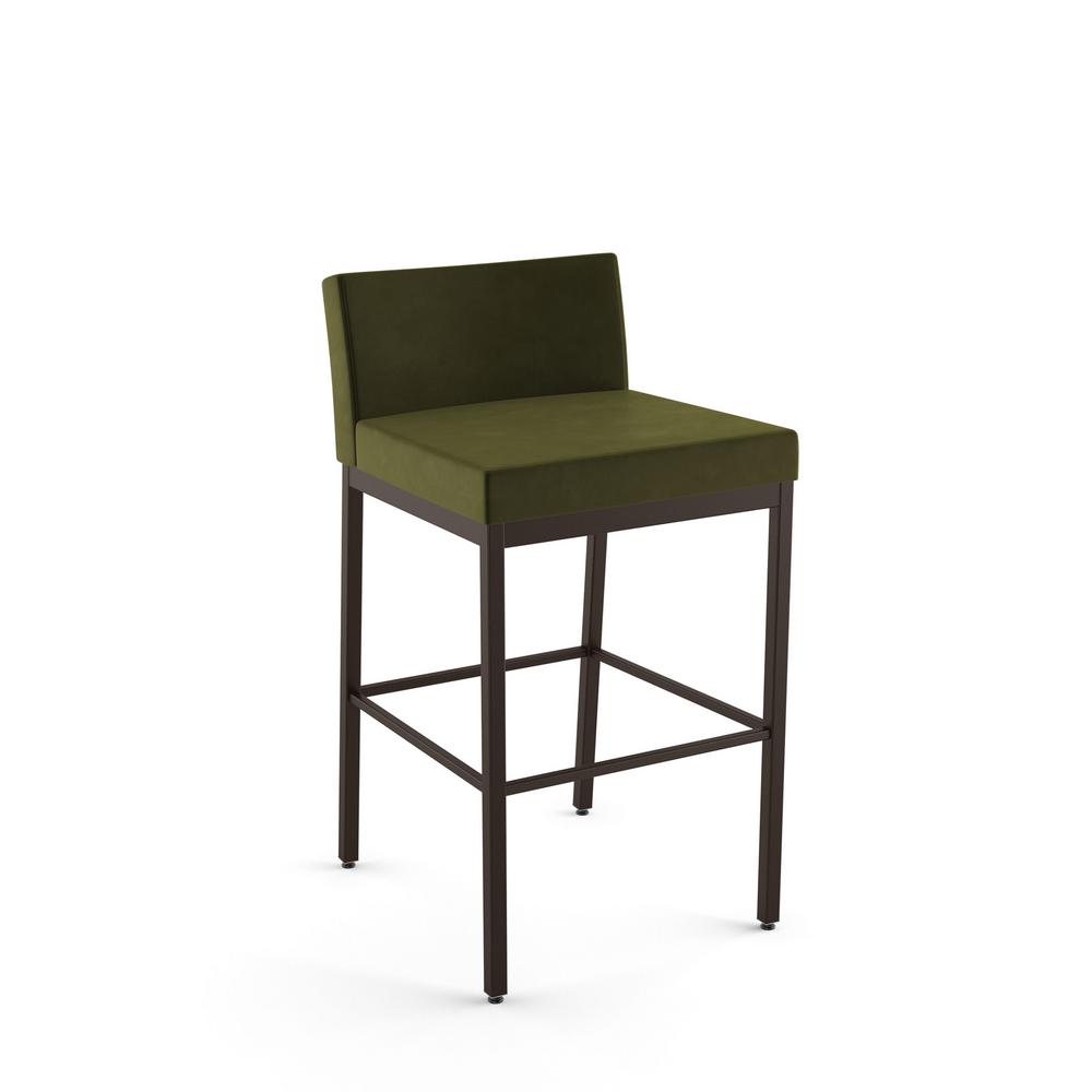 Amisco Fairfield Plus 30 In Emerald Green Velvet Dark Brown Metal Bar Stool 45313 30 75jl The Home Depot