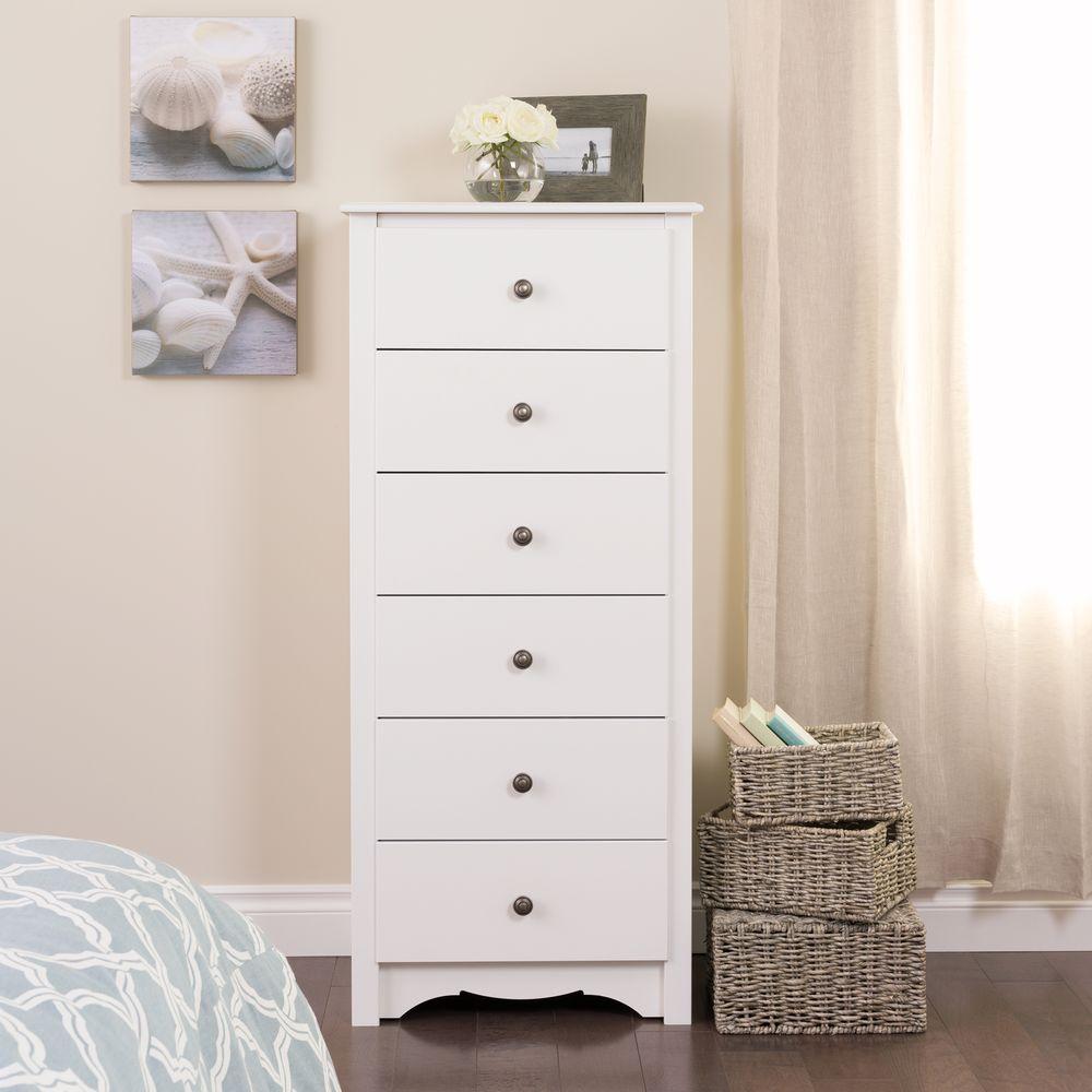 Prepac Monterey 6 Drawer White Chest Wdc 2354 K The Home Depot