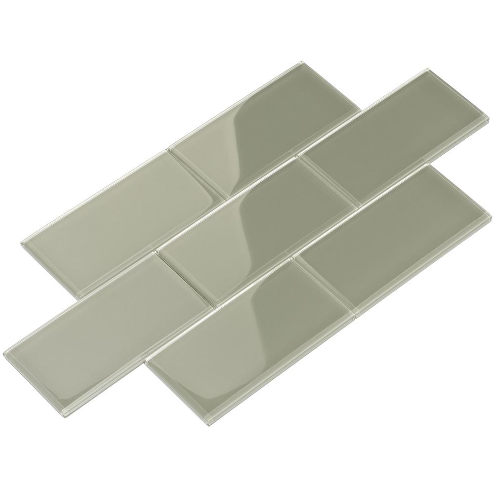 Giorbello Light Gray Subway 3 In X 6 8mm Glass Backsplash And Giorbello Light Gray Subway 3 In X 6 8mm Glass Backsplash And