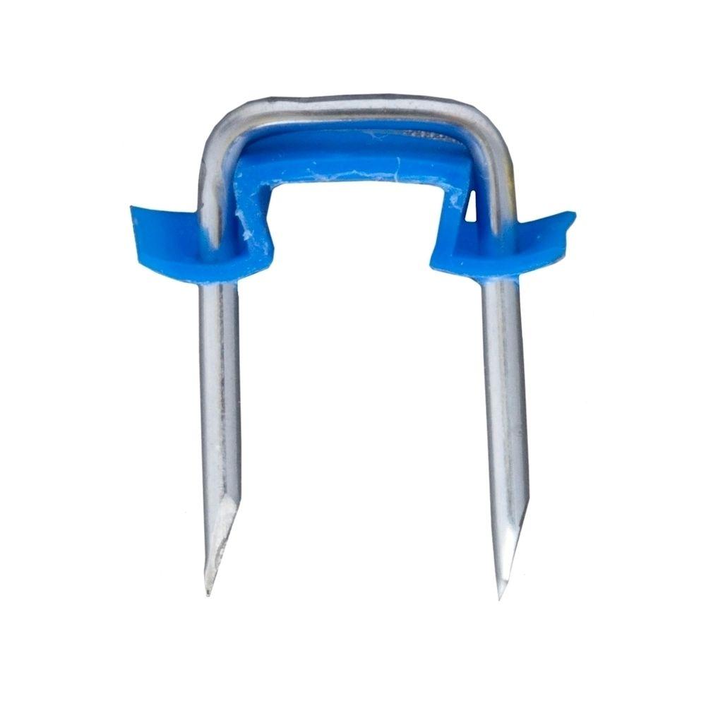Briscon 1 in. x 1/2 in. Blue Plastic Insulated Staples for Cable (100