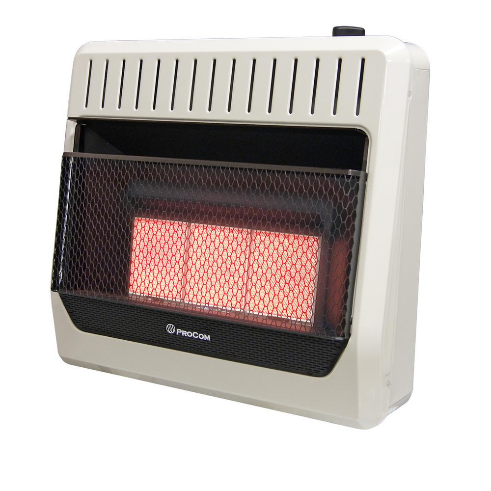 Procom Heating Btu Ventless Dual Fuel Radiant Heater With Manual