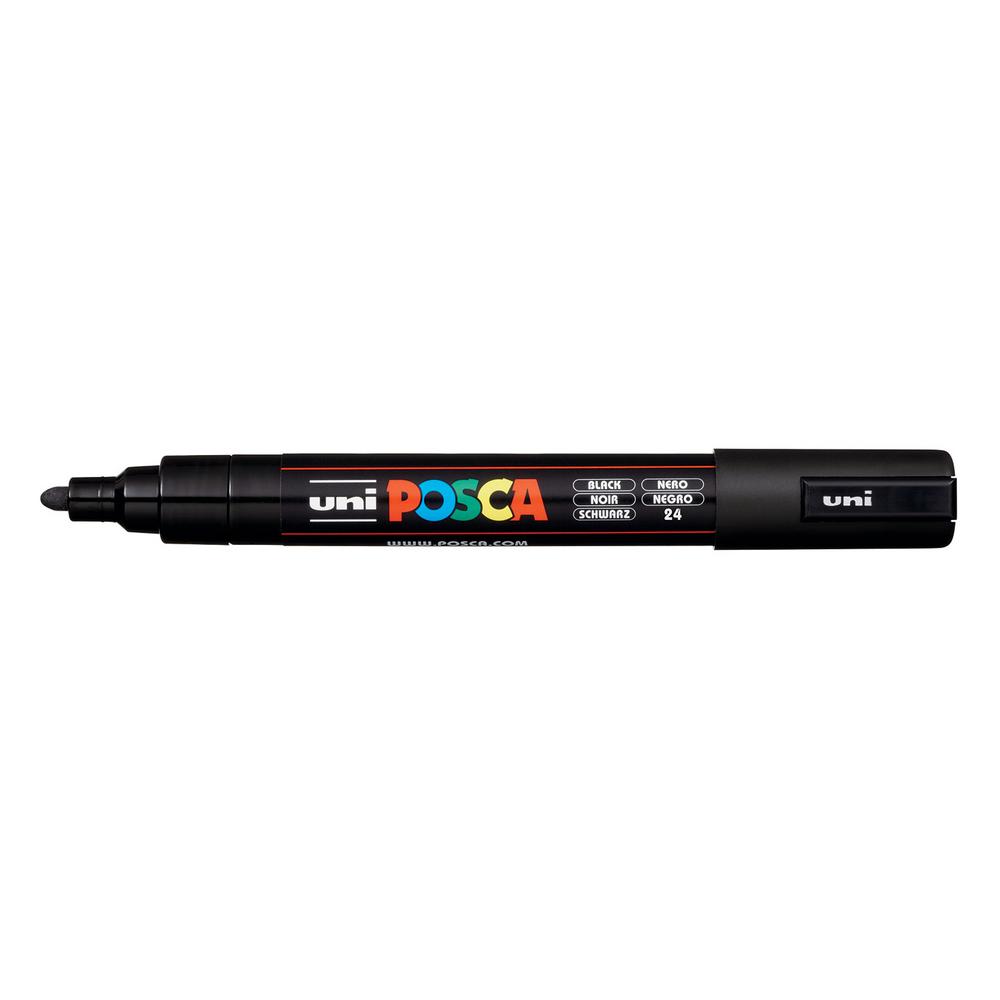 POSCA PC5M Medium Black Paint Marker076926 The Home Depot