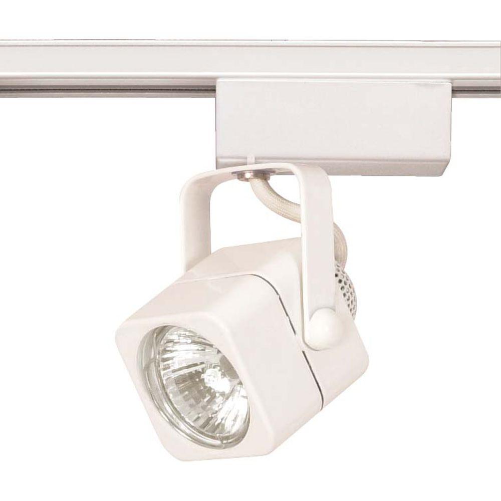Glomar 1Light MR16 12Volt White Square Track Lighting HeadHDTH232