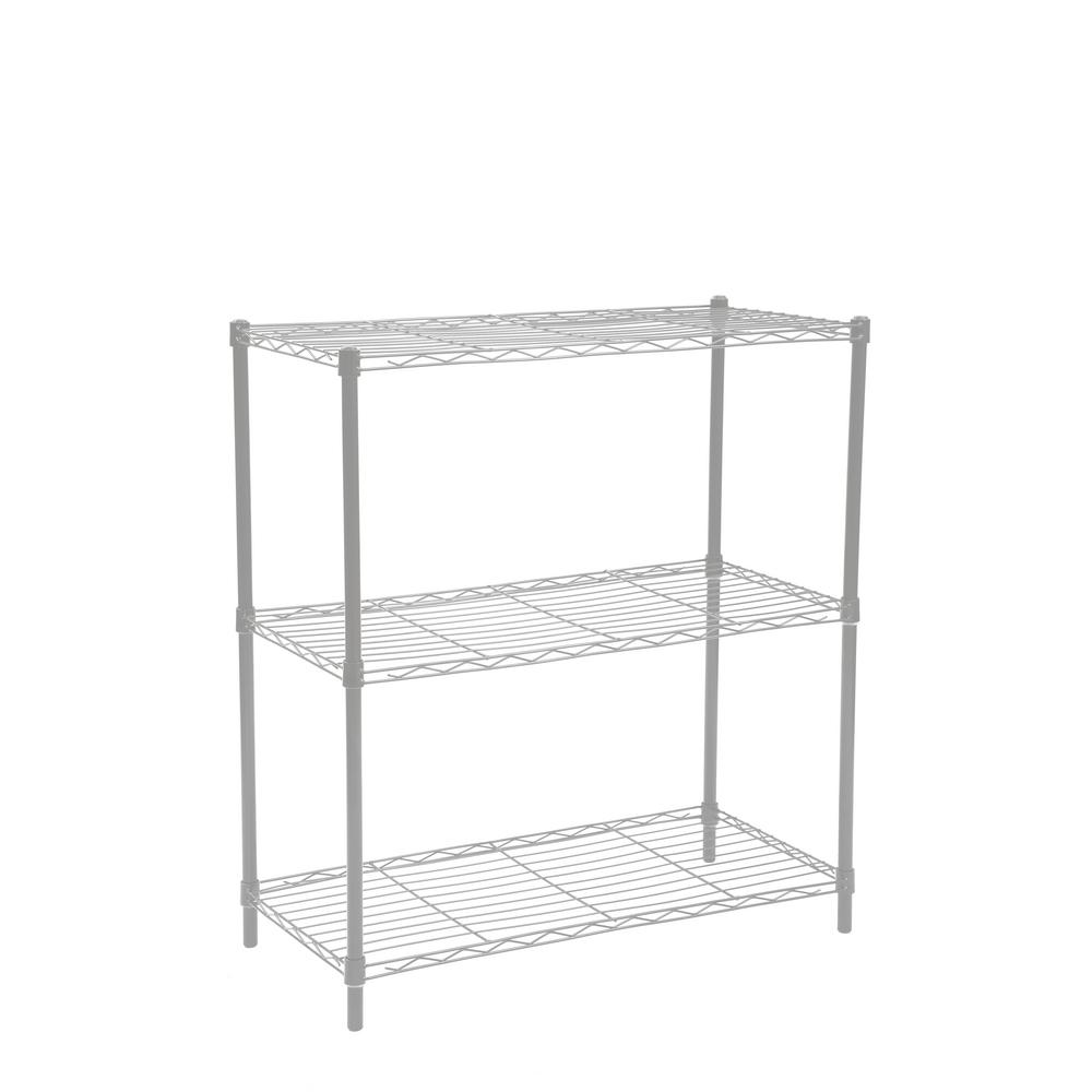 Home Basics Wide Wire Grey 3Tier ShelfWS45521 The Home Depot