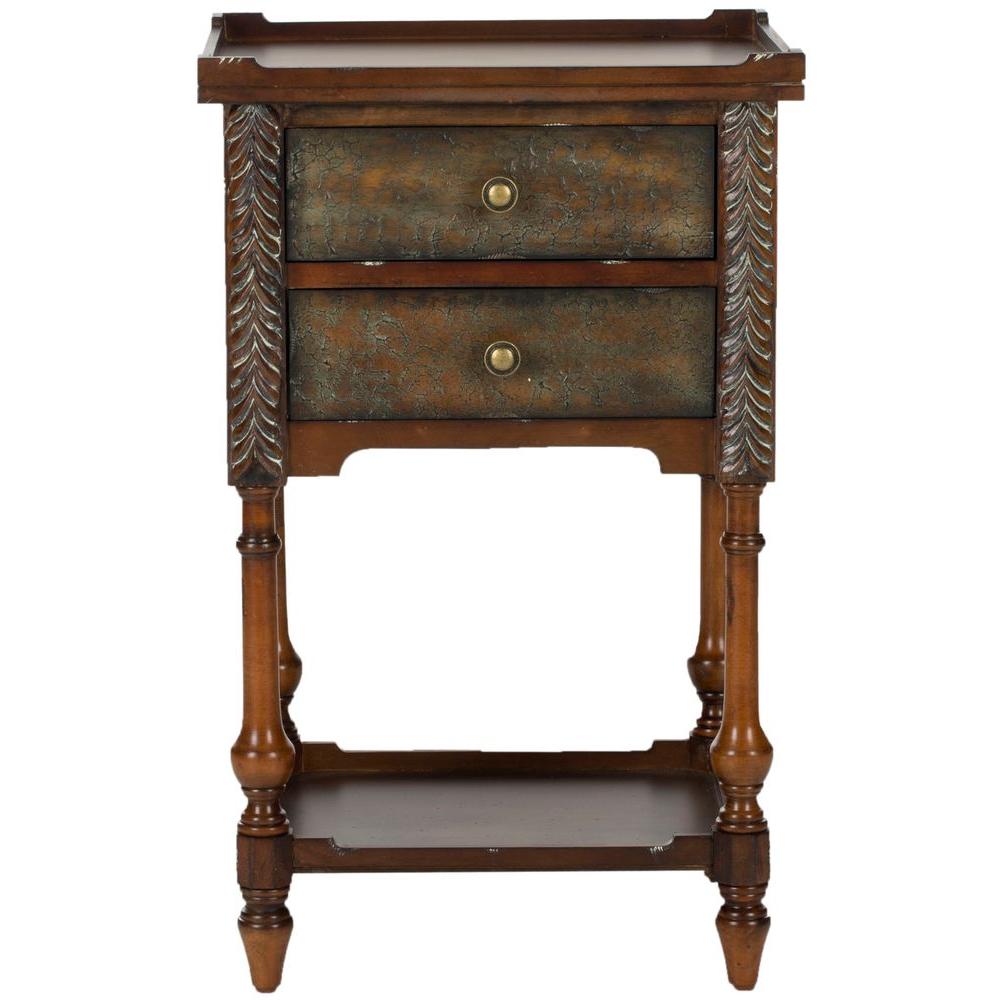 Safavieh Marge Dark Brown End TableAMH4044A The Home Depot
