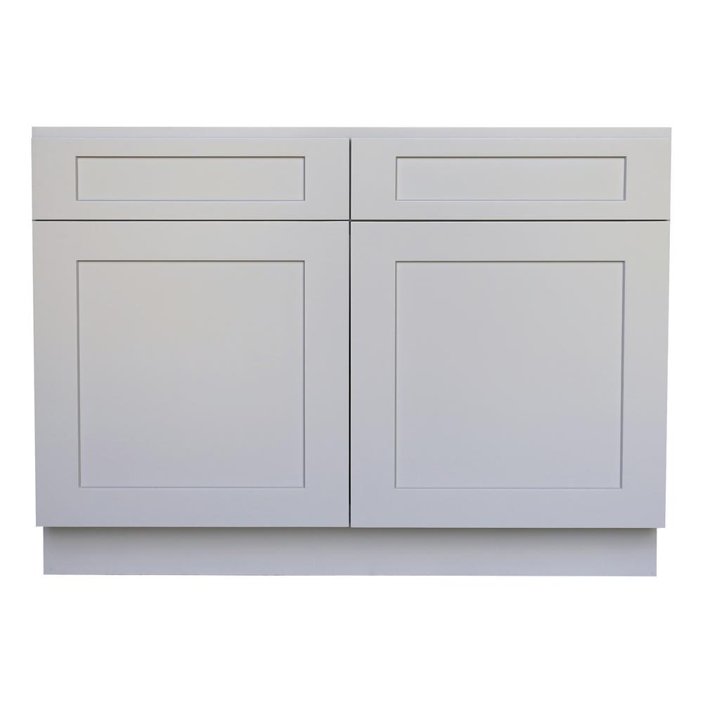 Plywell Ready To Assemble 36x34 5x24 In Shaker Base Cabinet With 2 Door And 2 Drawer In Gray