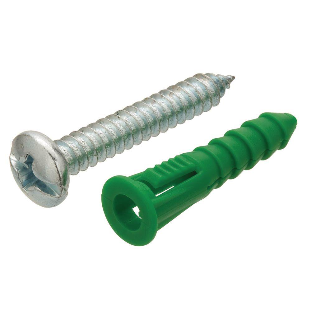 CRL 1/4" Plastic Screw Anchor With Shoulder - 100 Each - Pack Of 100 P1339C-XCP100