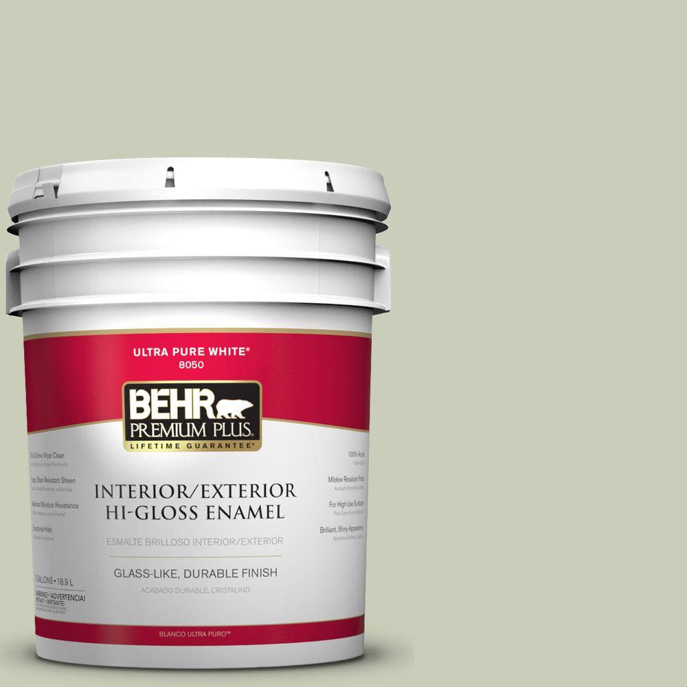 BEHR Premium Plus 5gal. S3802 Morning Zen HiGloss Enamel Interior