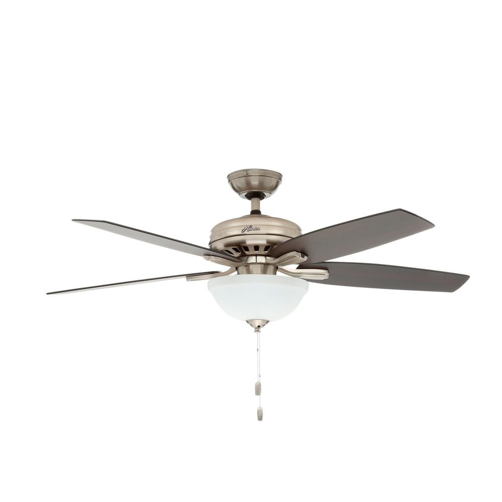 Newsome 52 In Indoor Brushed Nickel Bowl Light Kit Ceiling Fan