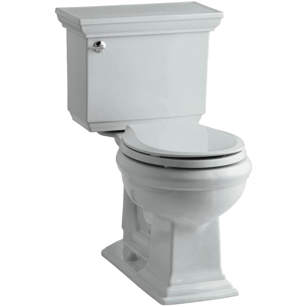 Kohler Memoirs Stately 2 Piece 1 28 Gpf Single Flush Round Toilet With Aquapiston Flushing Technology In Ice Grey