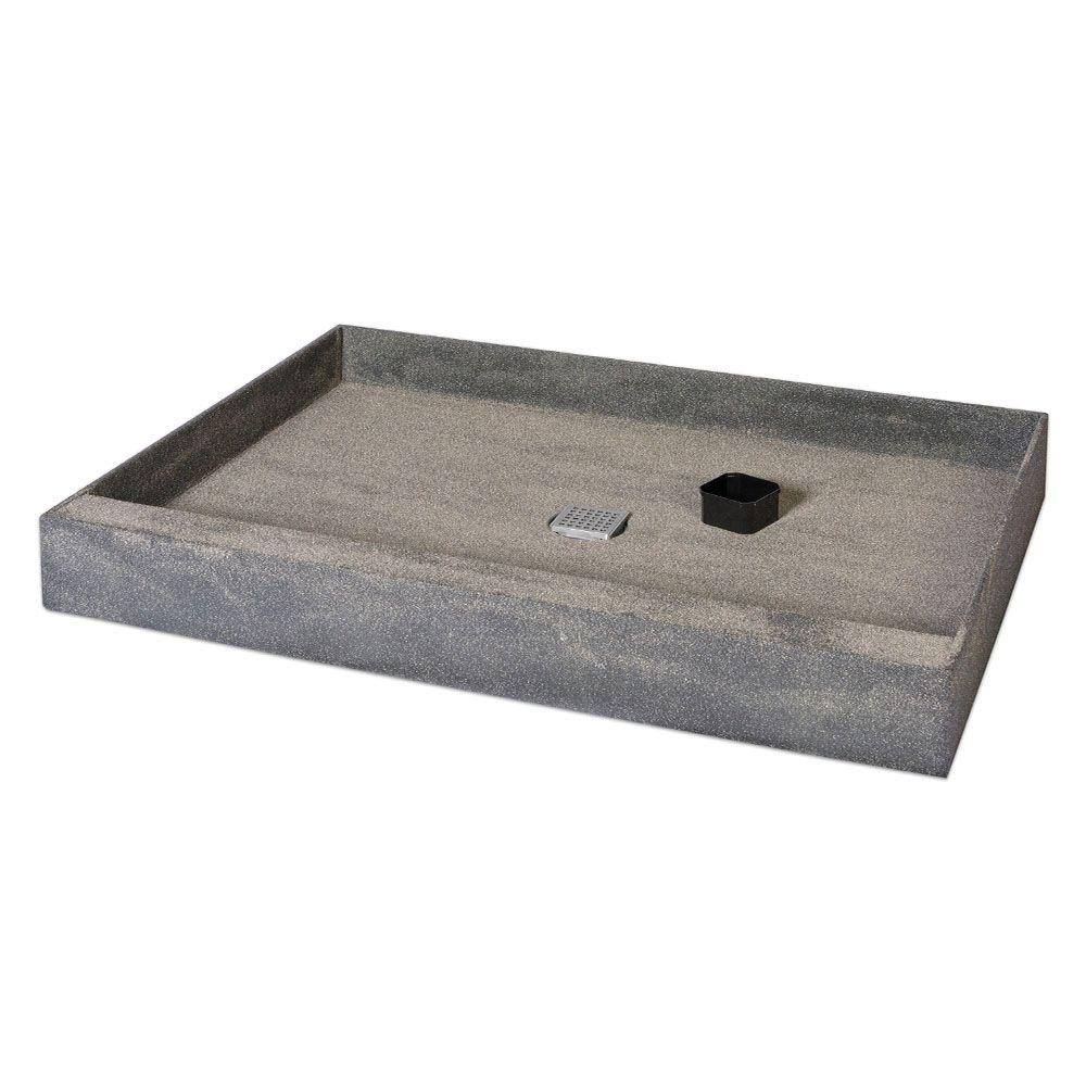 shower wedi base 36 drain step 60 right bases pan kit 36x60 bathtub fundo center offset depot tile pans location