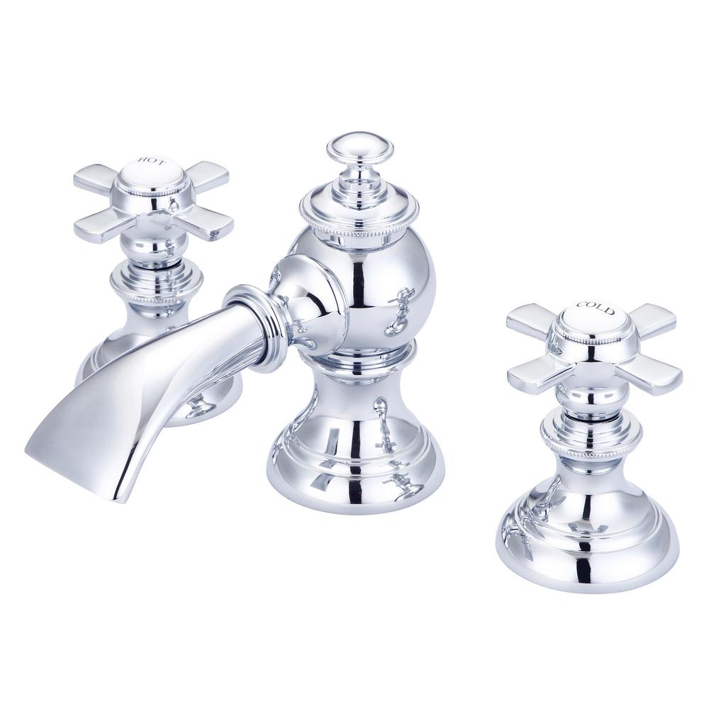 Water Creation F2-0013-01-FX Modern Classic Widespread Lavatory F2-0013 Faucets - Silver & Chrome