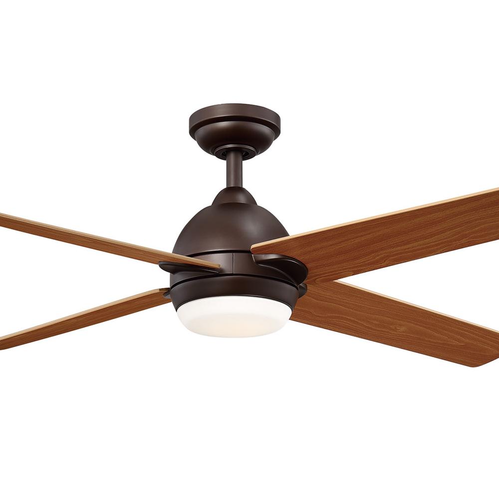 Fifth And Main Lighting Trenton 52 In Led Bronze Ceiling Fan With Beech Blades