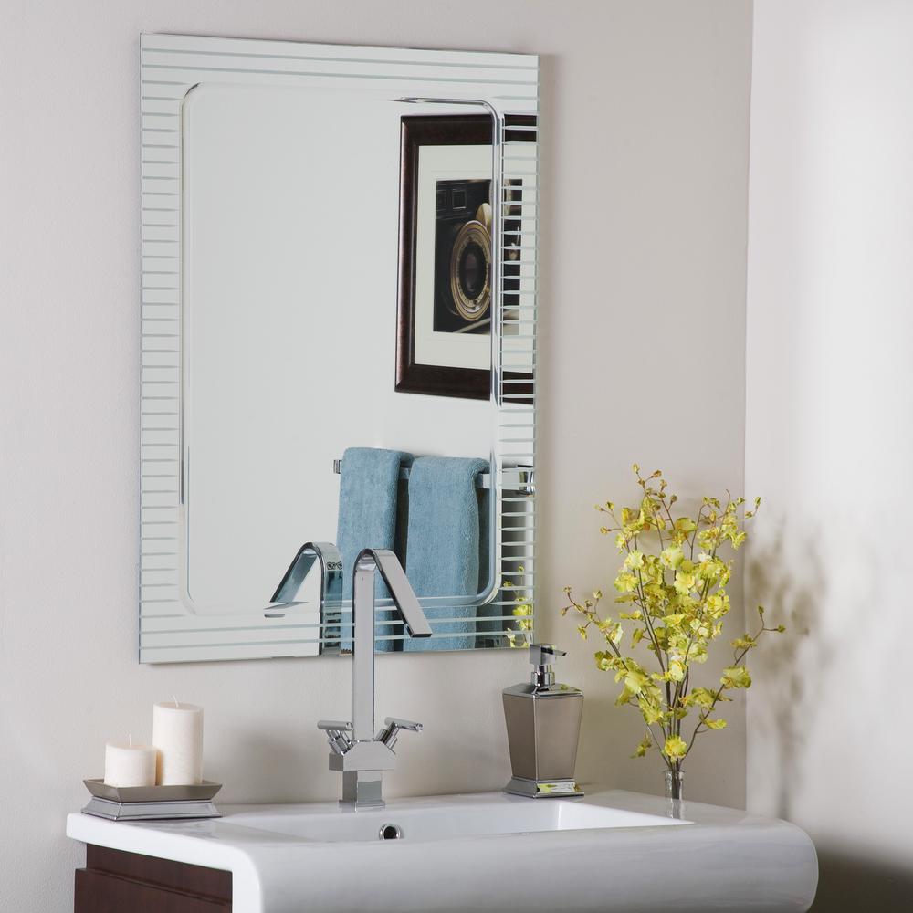 Decor Wonderland 31 5 In X 23 6 Rectangle Frameless Deco Mirror With V Groove Edge Dwsm1125 The Home Depot - Decor Wonderland 23 6 In Rectangular Frameless Bathroom Mirror Decor Wonderland 31 5 In X 23 6 Rectangle Frameless Deco Mirror With V Groove Edge Dwsm1125 The Home Depot - Decor Wonderland 23 6 In Rectangular Frameless Bathroom Mirror