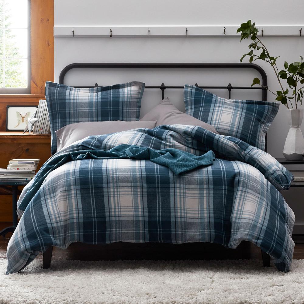 The Company Store Everett Yarn Dyed Plaid Flannel King Duvet Cover