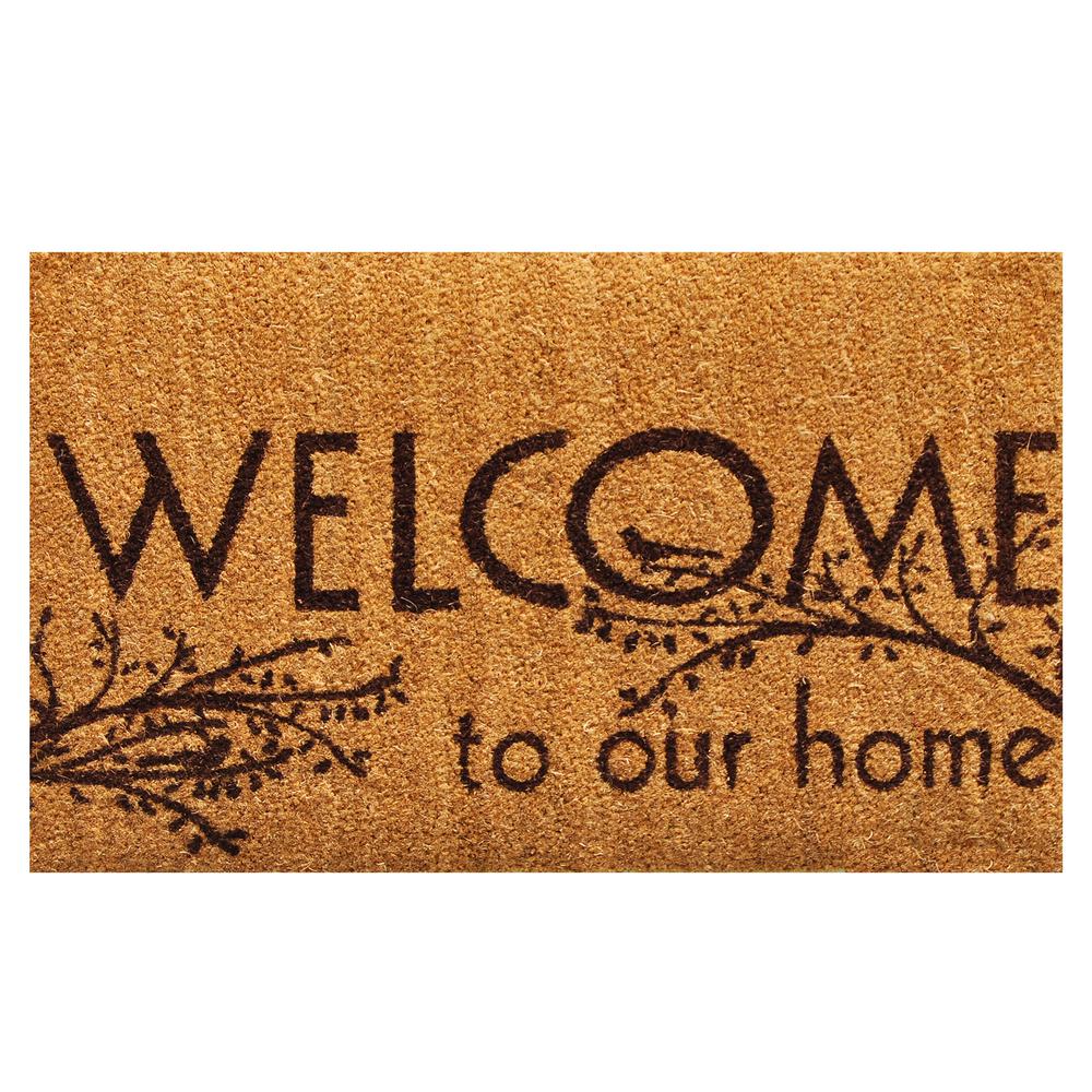 Home More Welcome 17 In X 29 In Coir Door Mat 121951729 The Home Depot