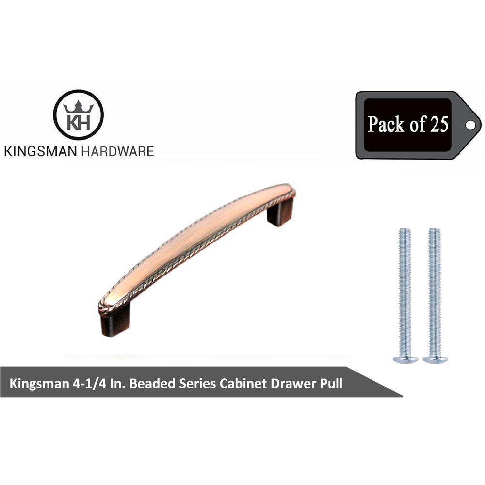Kingsman Hardware Kingsman Beaded 3 3 4 In 95 25 Mm Rose Gold