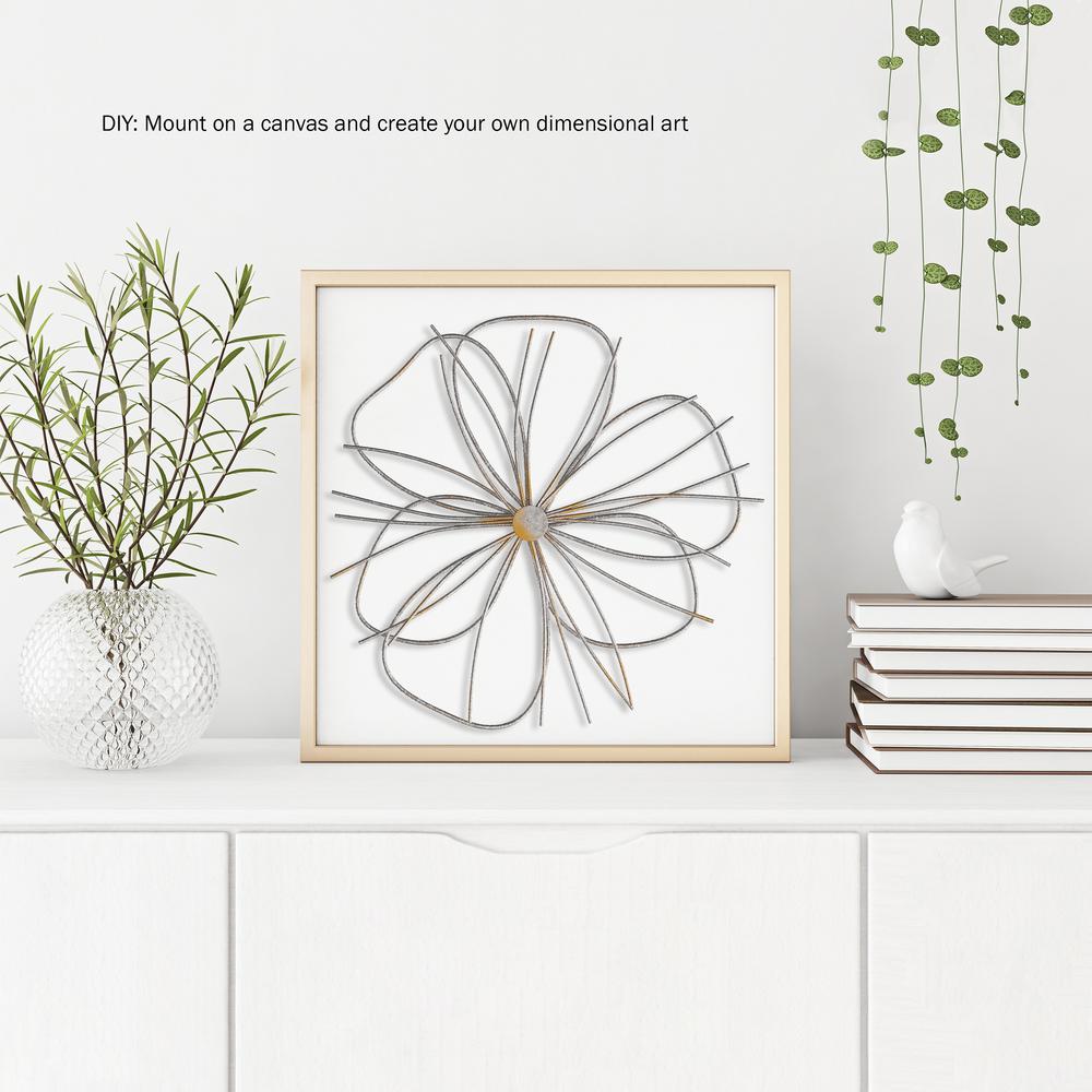 Lavish Home Silver And Gold Metallic Wire Flower Wall Art Hw0200191 The Home Depot