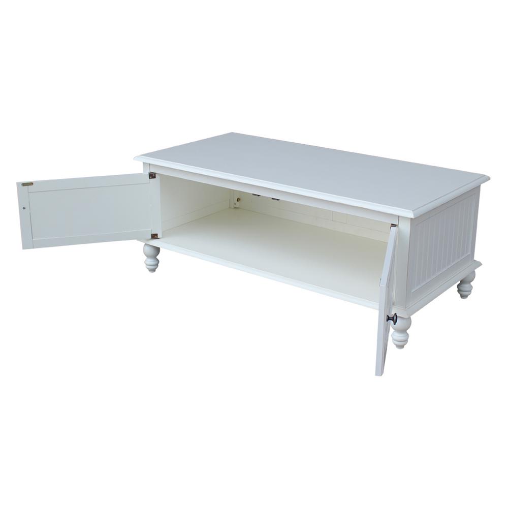 International Concepts Cottage Beach White 2 Door Coffee Table