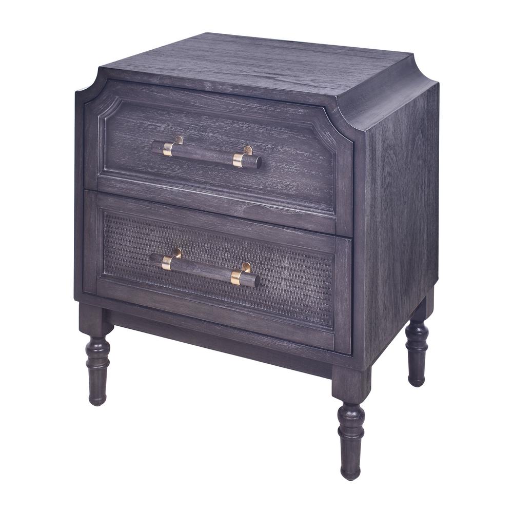 Hopper Studio Pagoda Antique Black Nightstand With 2 Drawers 7217bk004acu13 The Home Depot