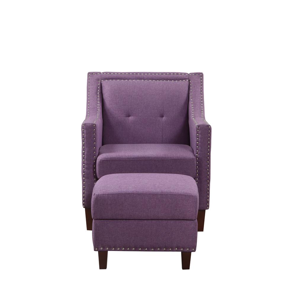 Eloise Purple Chair with Ottoman High Chair Back CMAC6841 The Home Depot