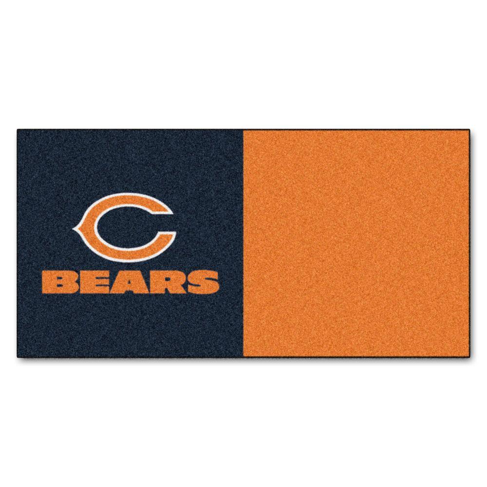 Fanmats Nfl Chicago Bears Orange And Blue Nylon 18 In X 18 In