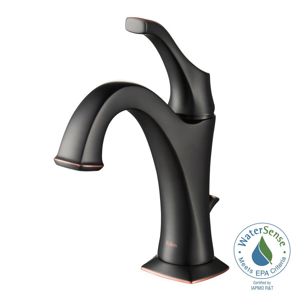 Kraus Arlo Single Hole Single Handle Bathroom Faucet In Oil Rubbed