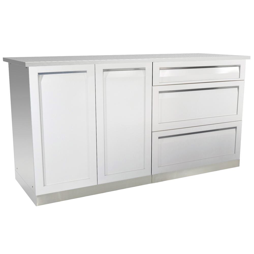 4 Life Outdoor Kitchen Cabinets Storage 3 Piece