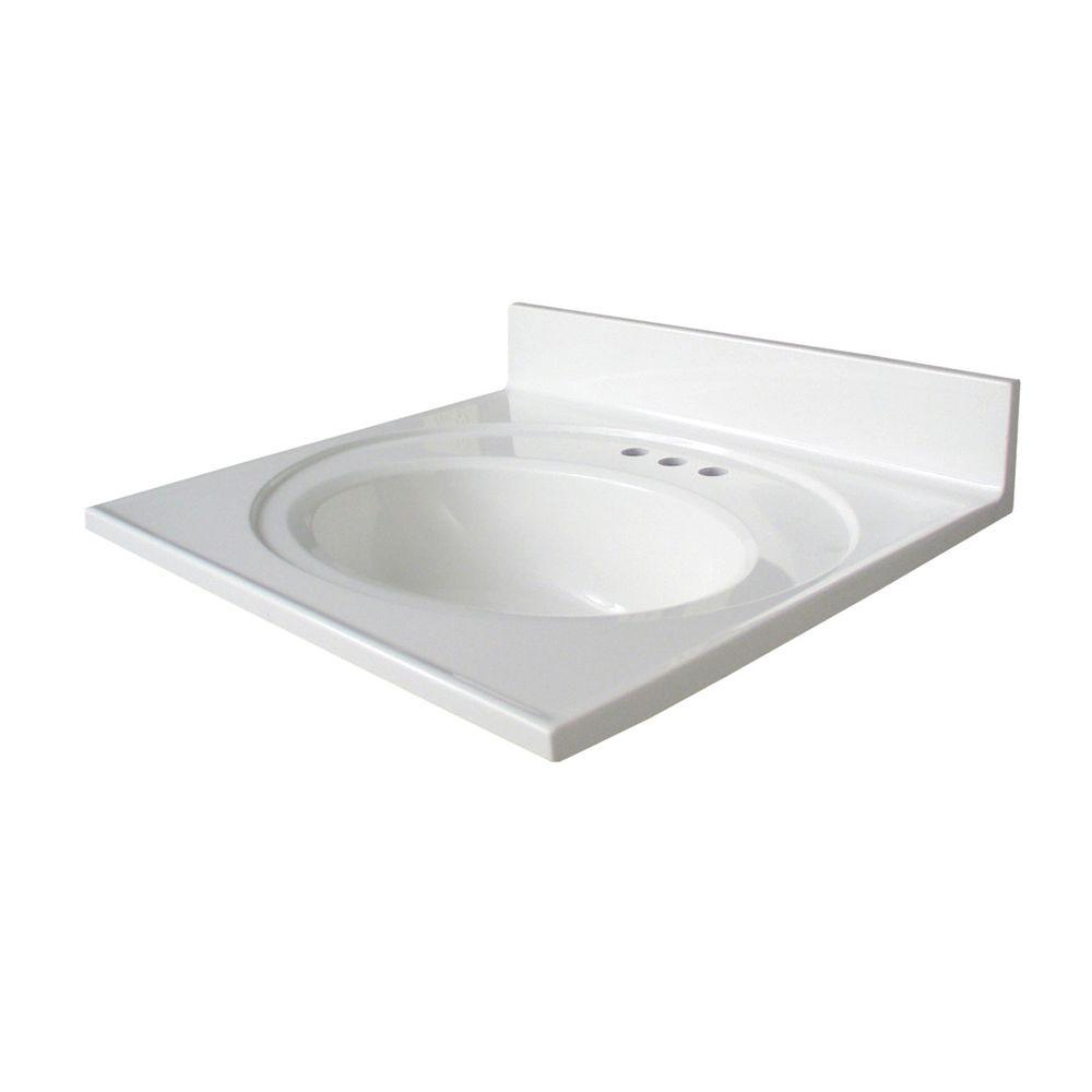 Glacier Bay Newport 25 in. AB Engineered Composite Vanity Top with