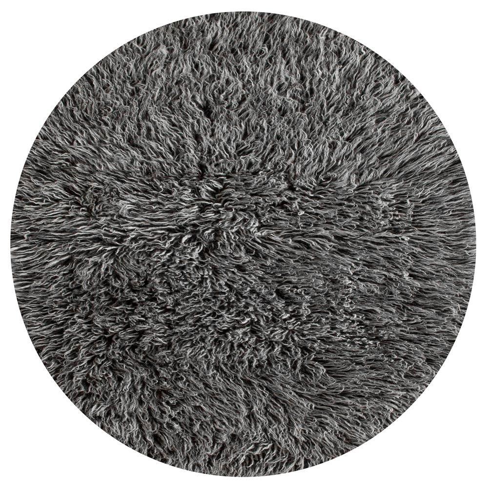 nuLOOM Genuine Greek Flokati Salt N Pepper 8 ft. x 8 ft. Round Area Rug