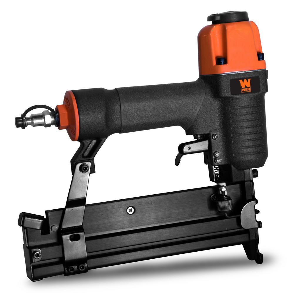 WEN 18 Gauge 2 Inch 2in1 Pneumatic Brad Nailer and Stapler w Carrying