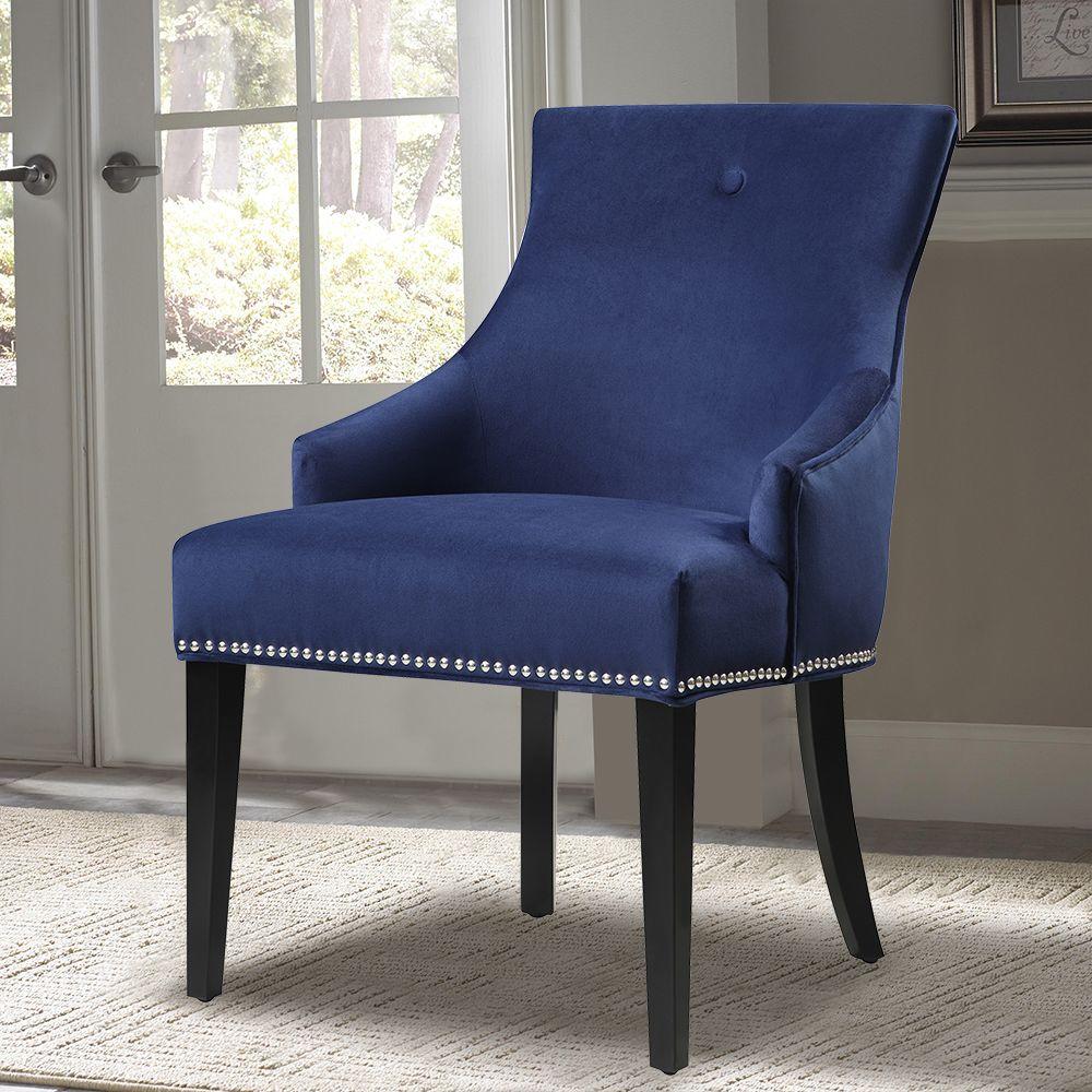 PRI Blue Fabric Side Chair-DS-2520-900-393 - The Home Depot